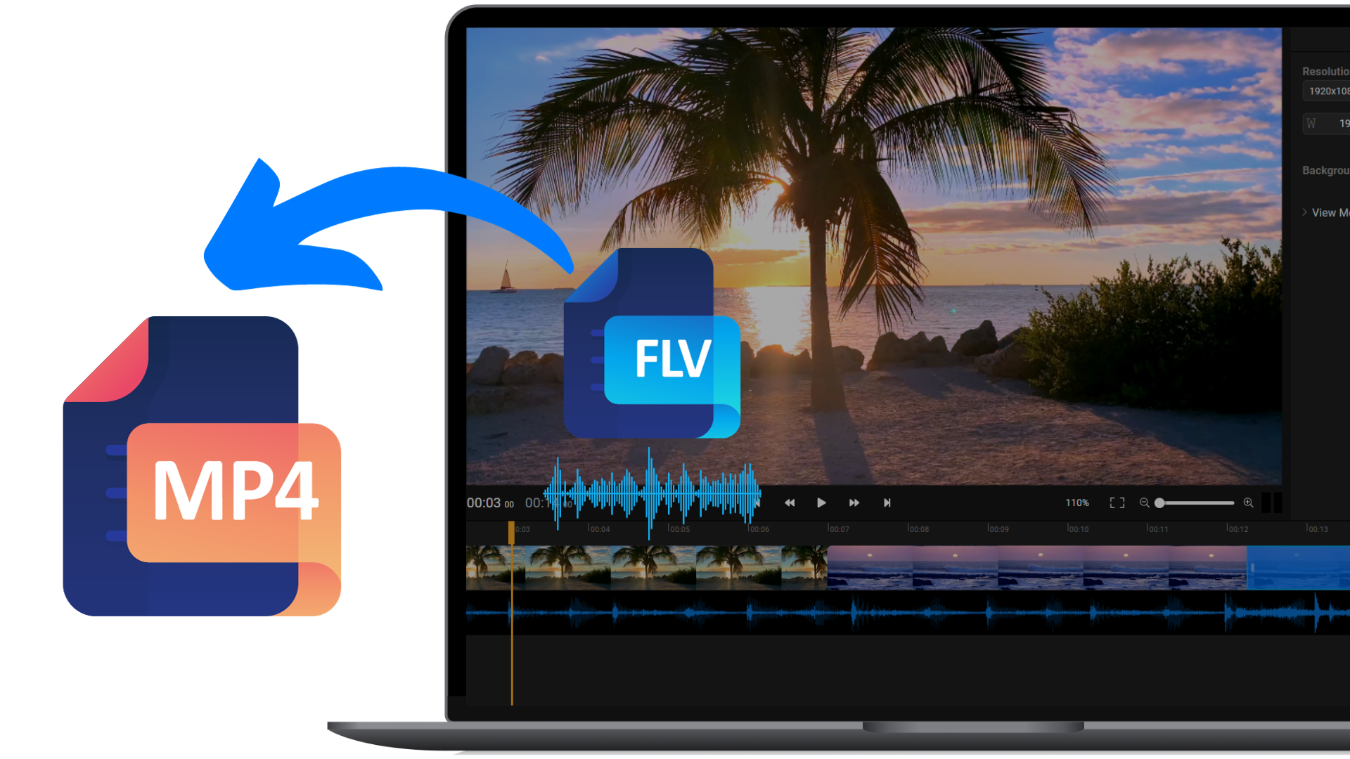 Convert FLV to MP4 Online with Flixier